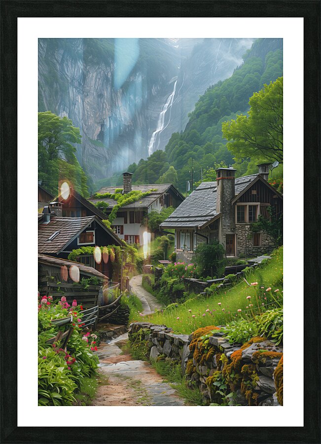 A remote village of foroglio switzerland breath 9 Picture Frame print