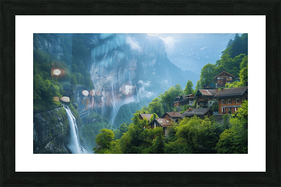 A remote village of Foroglio Switzerland breath f Picture Frame print