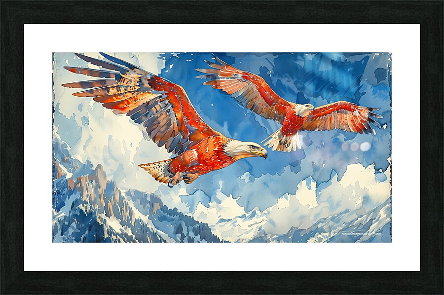 A stunning panorama of a pair of Philippine eag 6 Picture Frame print