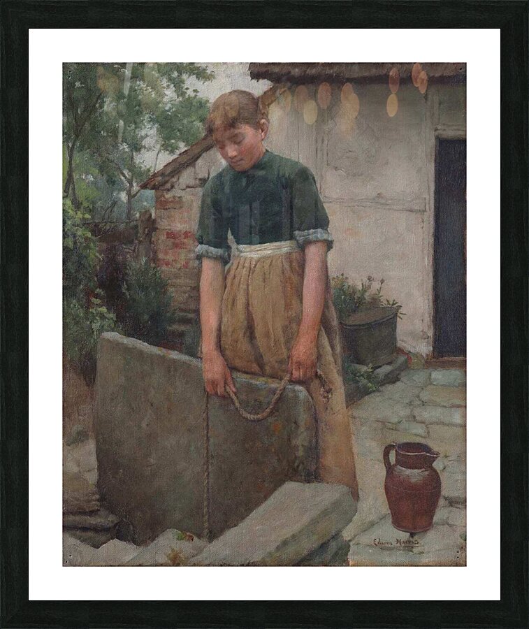 EDWIN HARRIS 1855 1906 THE DRAW WELL 1886 Picture Frame print