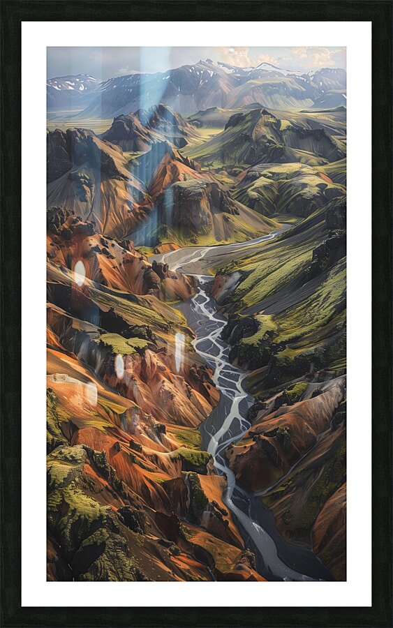 An aerial view of the majestic Icelandic landsc 4 Picture Frame print