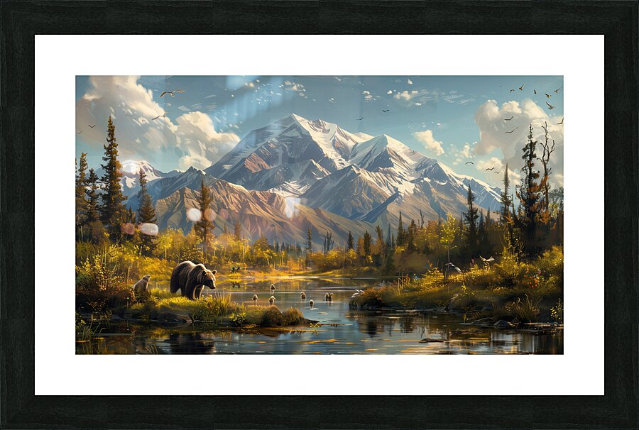 An Alaskas dreamlike Denali mountain scene with b Picture Frame print
