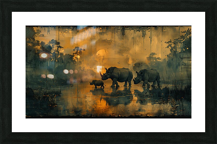 An awe inspiring portrayal of a family of Javan 7 Picture Frame print