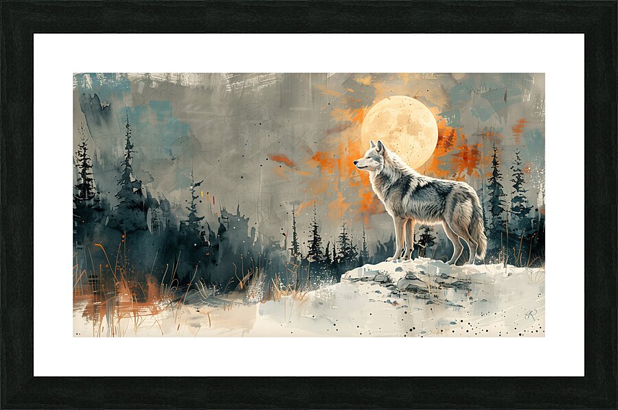 An enchanting glimpse of a lone wolf standing a 4 1717906512.849 Picture Frame print