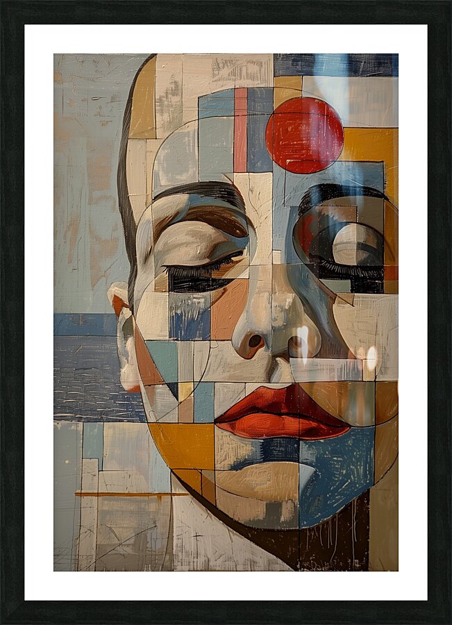 Art abstract  portrait oil painting    chaos 22 4 Picture Frame print