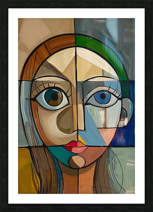 Art abstract  portrait oil painting    chaos 22 d Picture Frame print