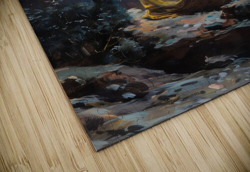 19th century oil painting sufi in the garden of 5 ASAR STUDIOS puzzle