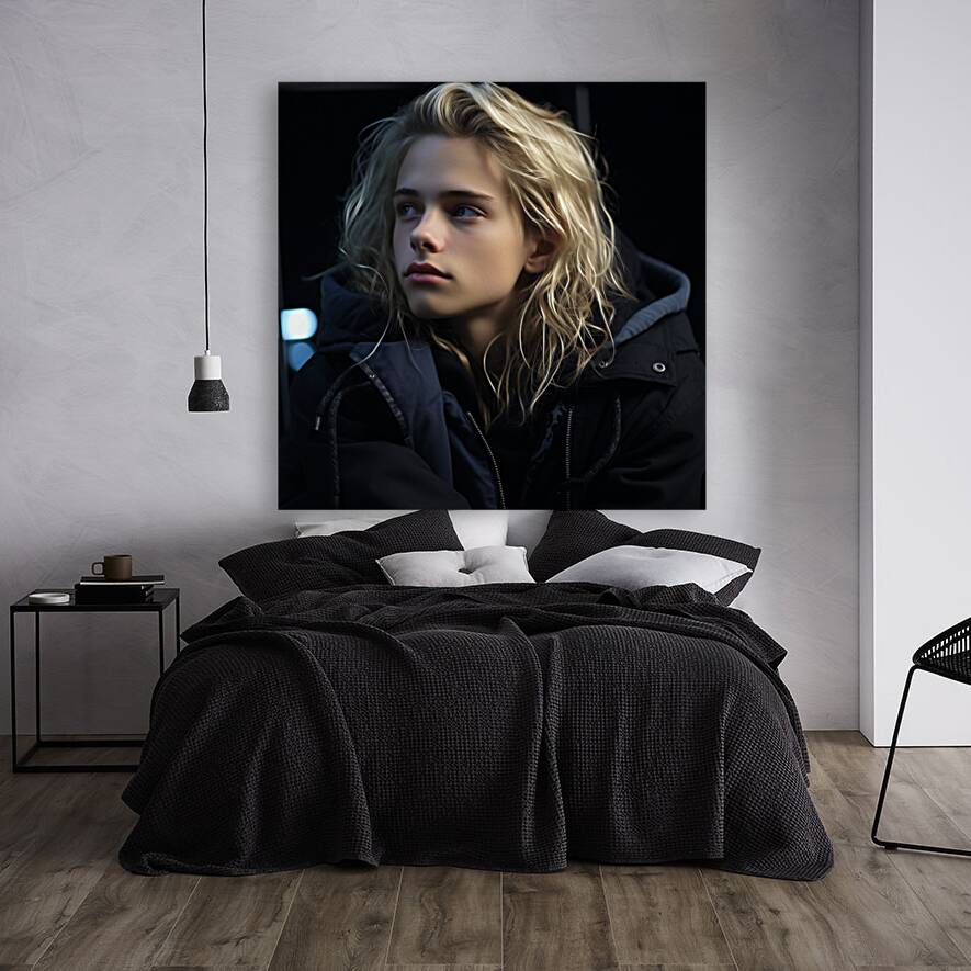 A close up portrait of a very attractive 18 yea e Reproduction