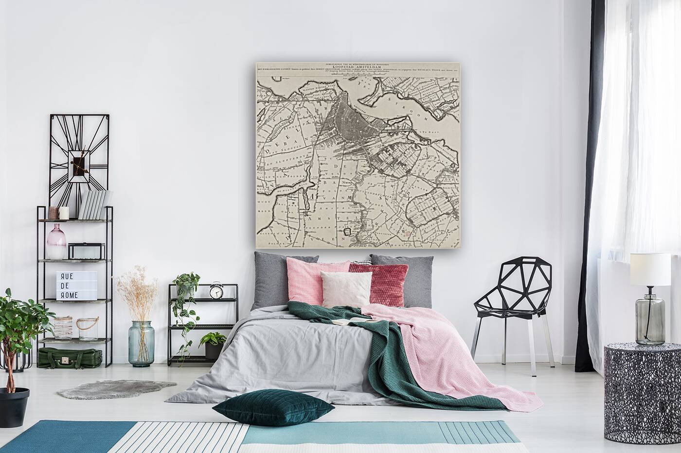 Kaart van Amsterdam en omliggende gebieden Danie Reproduction