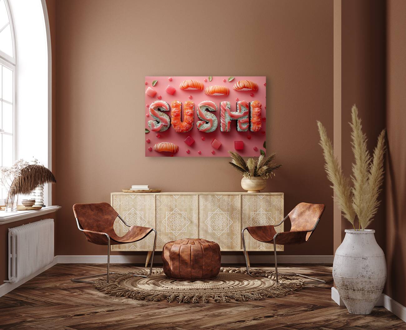3d letters SUSHI with sushi food and accessorie 7 Reproduction