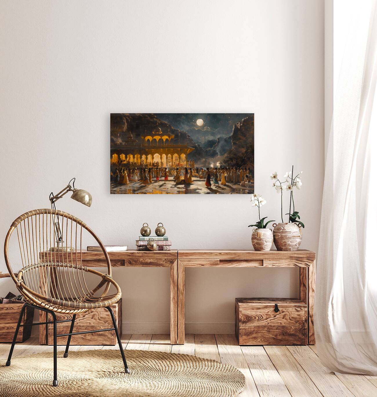 A Night of Revelry Illustrate a lively scene of c Reproduction