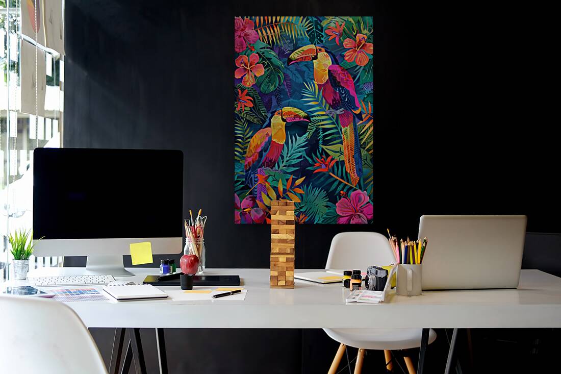 A painting in the style of imitation batik psyc d 1717467630.8498 Reproduction