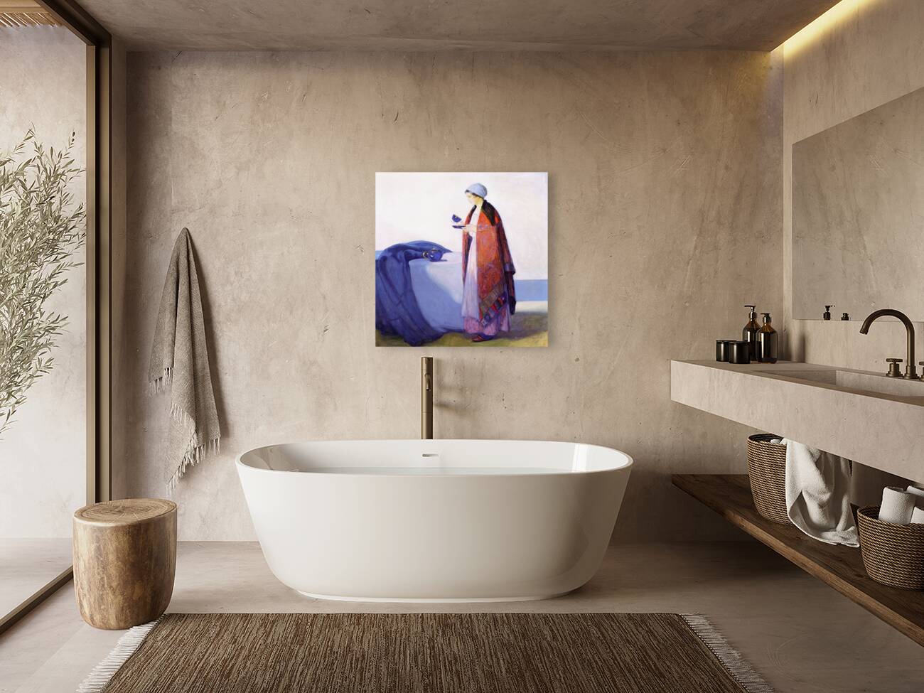 A Cup of Tea by Myron Barlow Reproduction