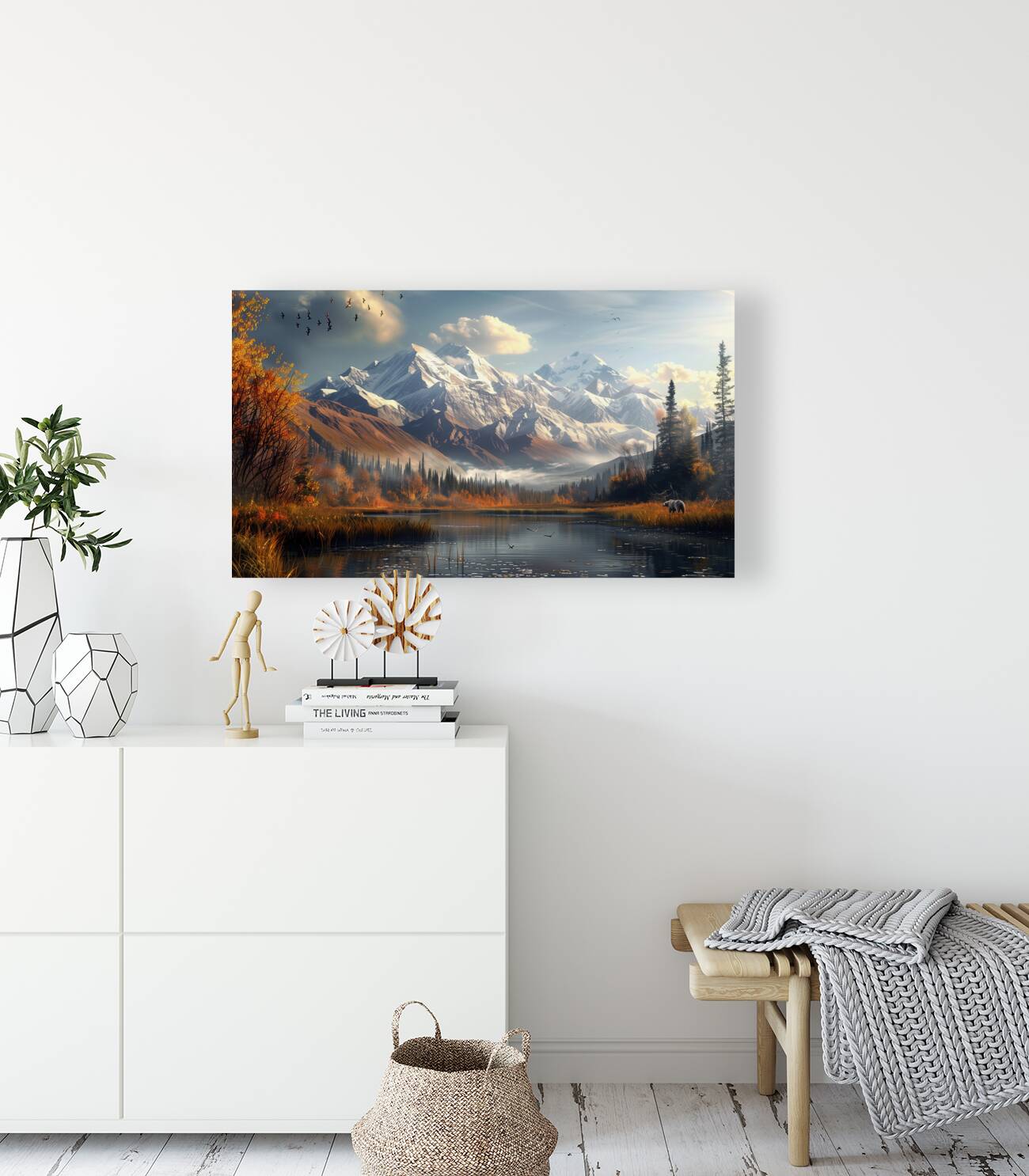An Alaskas dreamlike Denali mountain scene with a Reproduction
