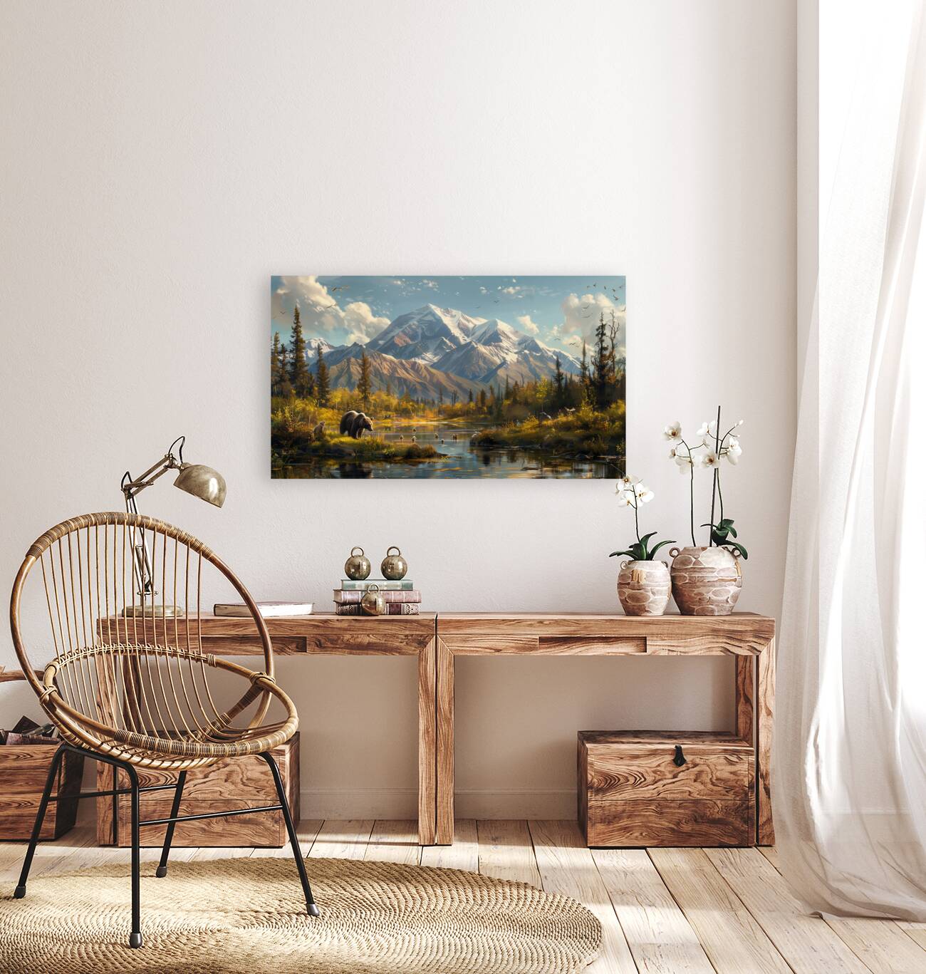 An Alaskas dreamlike Denali mountain scene with b Reproduction
