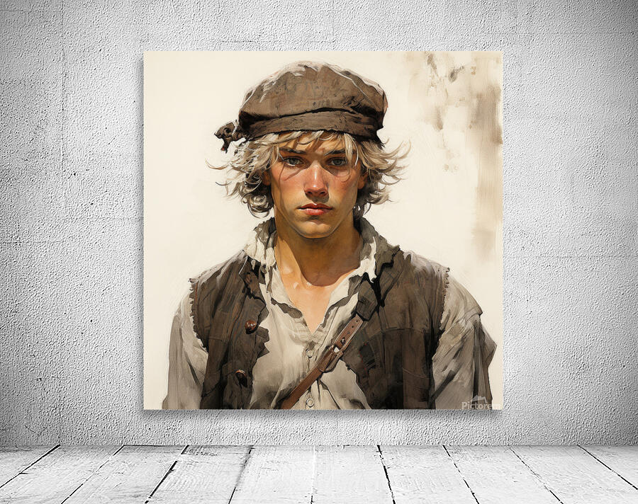 A color illustration of a young man blonde hair 5 Wall Preview