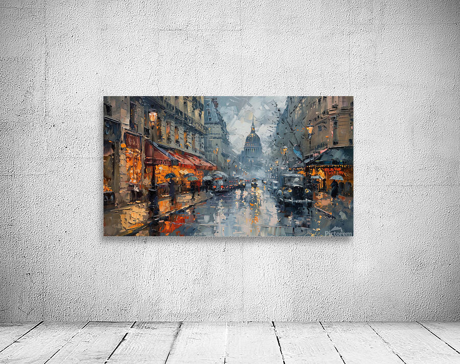 A captivating depiction of a bustling Parisian  d Wall Preview