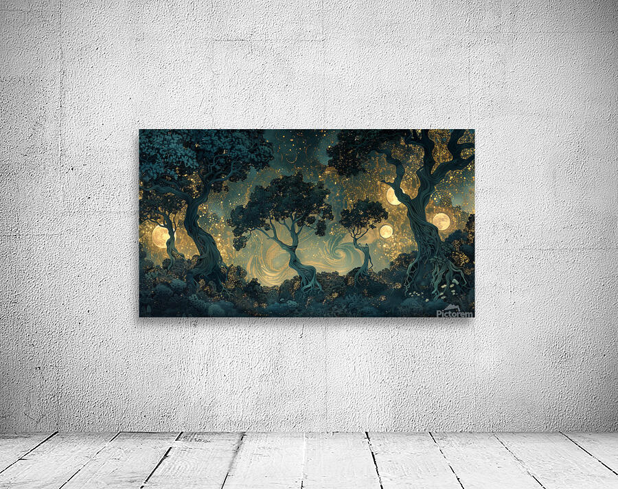A mystical forest bathed in the soft glow of mo d Wall Preview