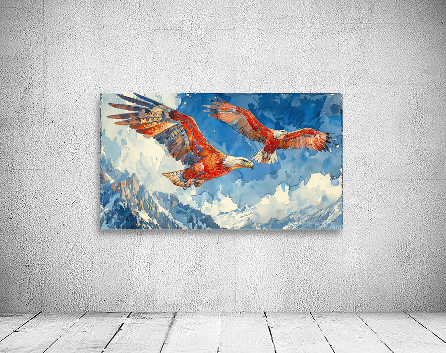 A stunning panorama of a pair of Philippine eag 6 Wall Preview