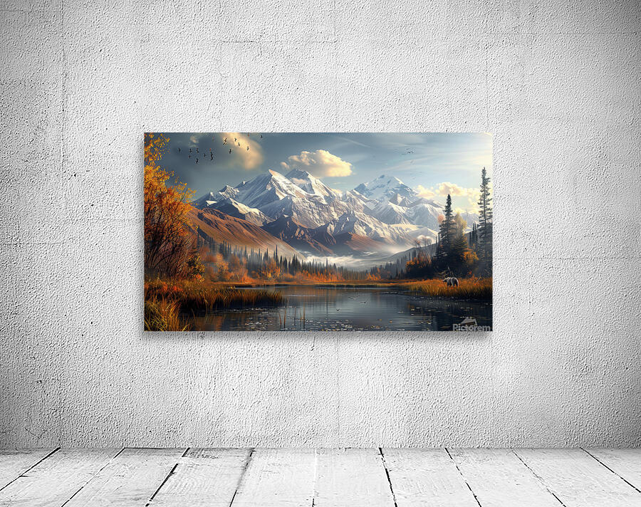 An Alaskas dreamlike Denali mountain scene with a Wall Preview