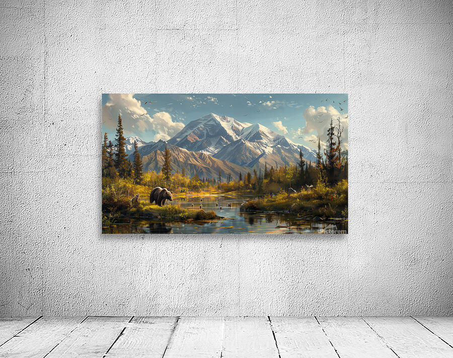 An Alaskas dreamlike Denali mountain scene with b Wall Preview