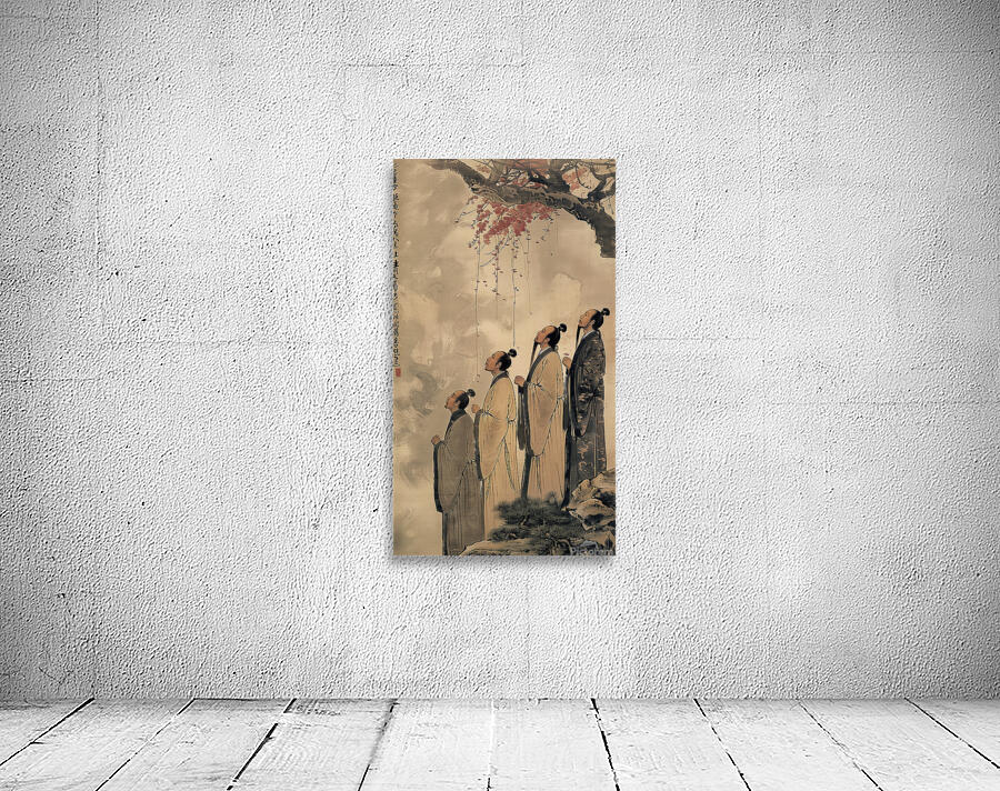 Ancient Chinese people looking up at the sky.   1 Wall Preview