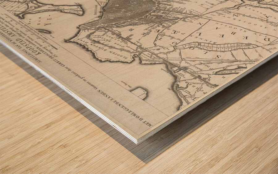 Kaart van Amsterdam en omliggende gebieden Danie Wood print