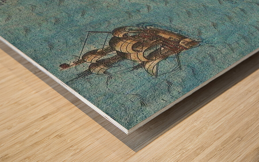 1591 De Bry and Le Moyne Map of Florida and Cuba Wood print