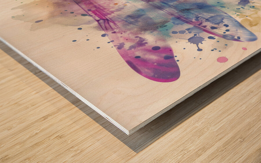 A breathtakingly beautiful dragonfly its wings  a Wood print