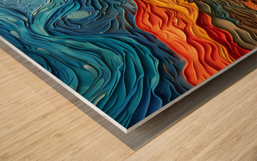 a mesmerizing landscape textured three dimensio d Wood print