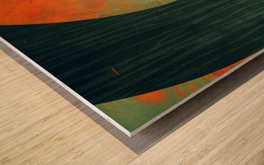 A minimal and weird design with a color scheme  7 Wood print