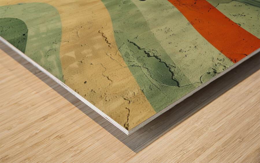 A minimal and weird design with a color scheme  c 1717456630.4596 Wood print