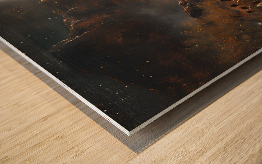 A Night of Revelry Illustrate a lively scene of 1 Wood print