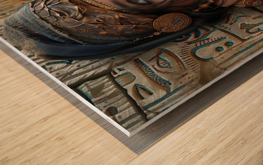 a painting with watercolors soft pastels and wo b Wood print