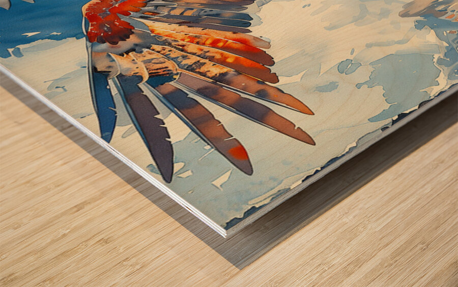 A stunning panorama of a pair of Philippine eag 6 Wood print