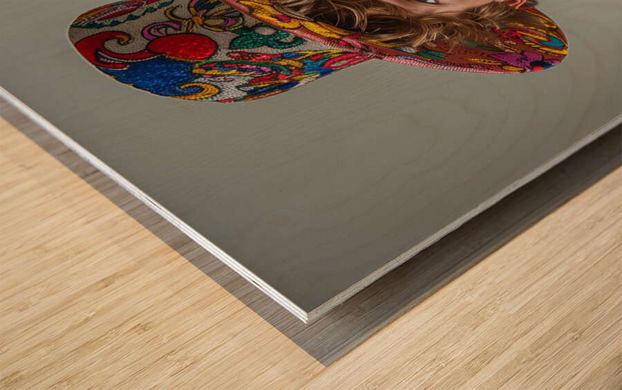 a young man in his early 20s blond hair blue ey a Wood print