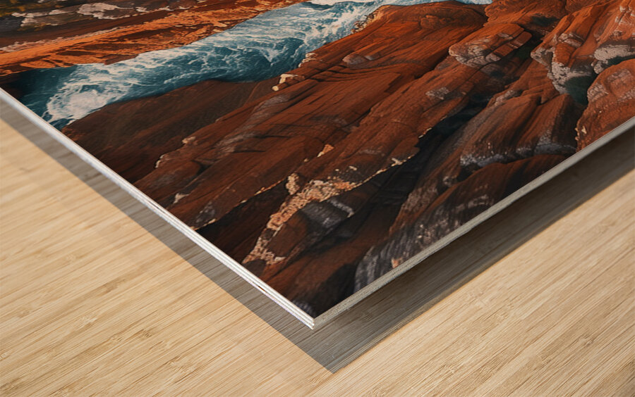Aerial view of the earths canyon with a huge wa 9 Wood print