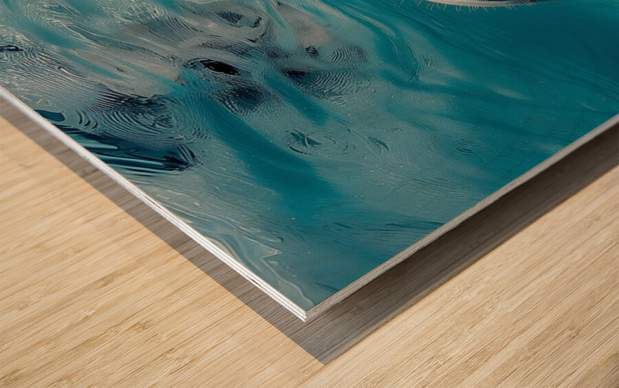 all blue environment A realistic photo g in the 8 Wood print