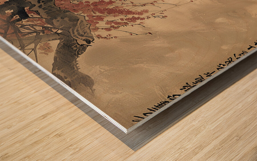 Ancient Chinese people looking up at the sky.   1 Wood print