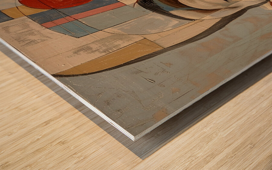 Art abstract  portrait oil painting    chaos 22 4 Wood print