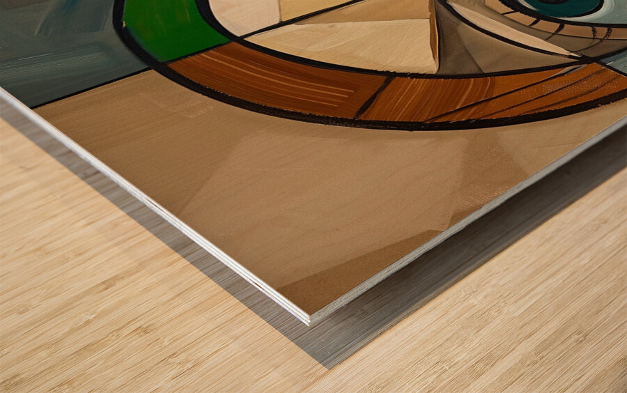 Art abstract  portrait oil painting    chaos 22 d Wood print