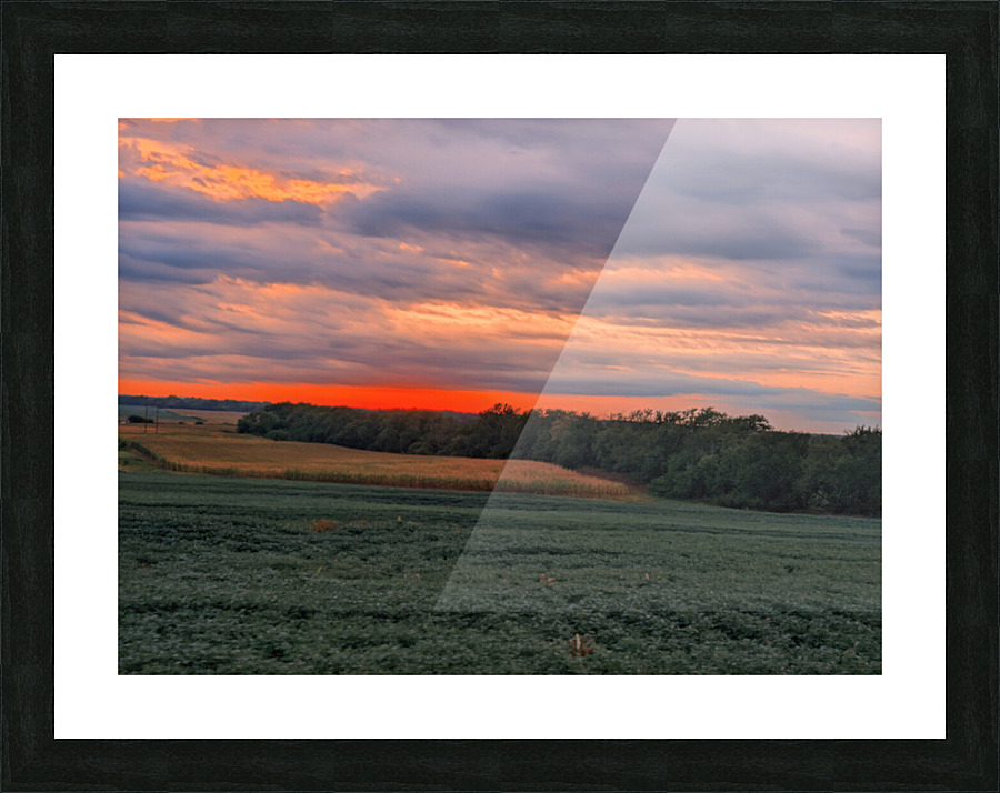 west setting sun Picture Frame print