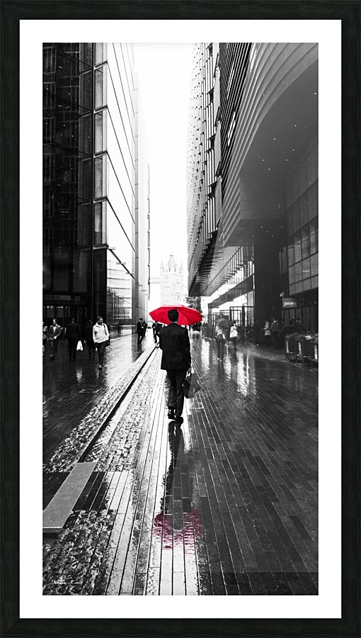 The Red Umbrella Picture Frame print