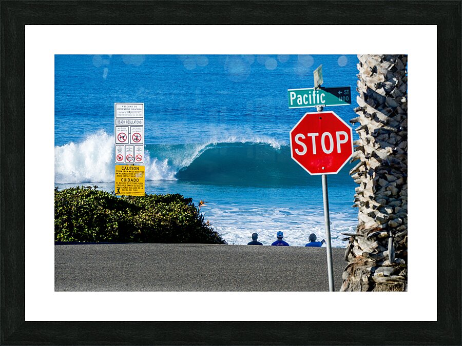 Oceanside Stop Sign Picture Frame print