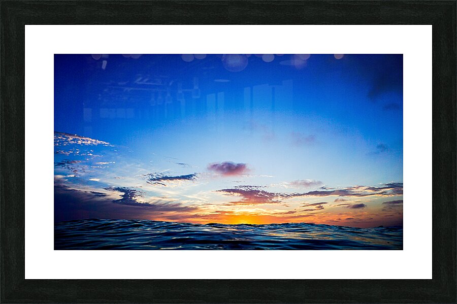 Sunset From Ocean Picture Frame print