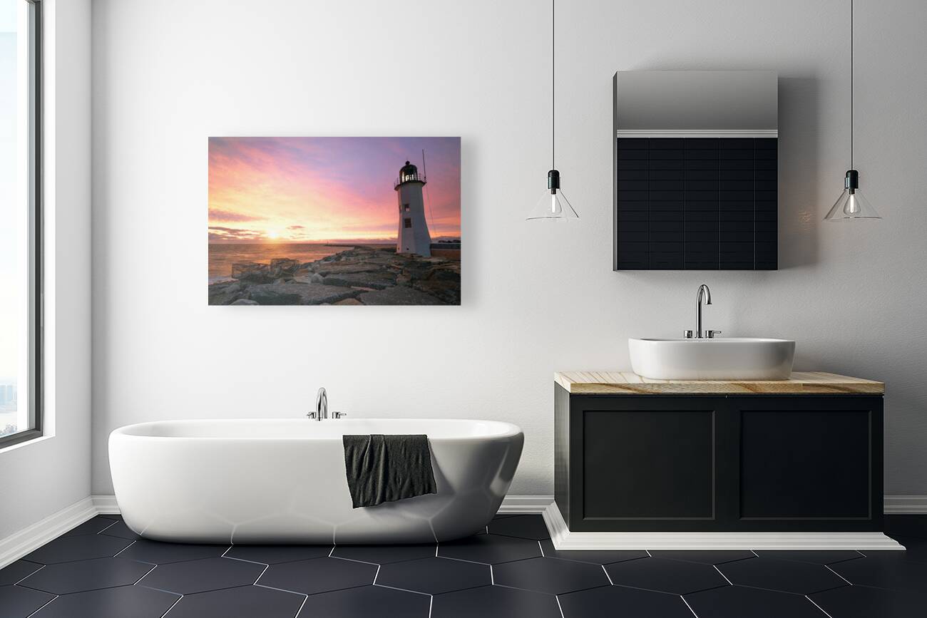 Lighthouse At Sunrise Reproduction