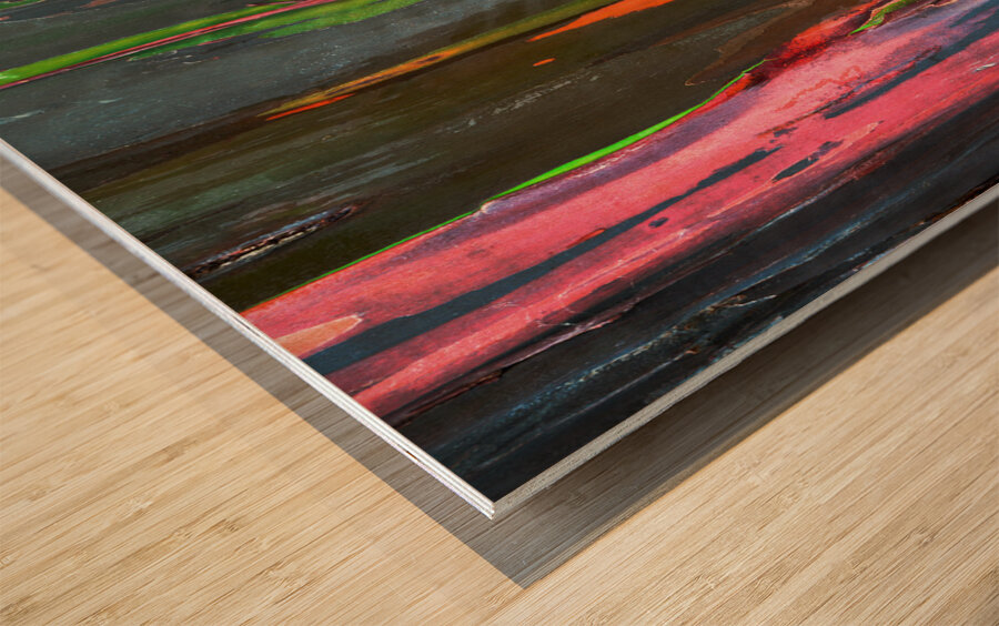 Rainbow Tree Wood print