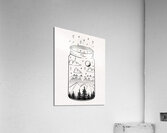 jar moon mountain clouds tree Acrylic Print
