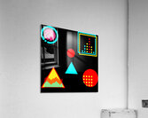retro zigzags circle triangle Acrylic Print
