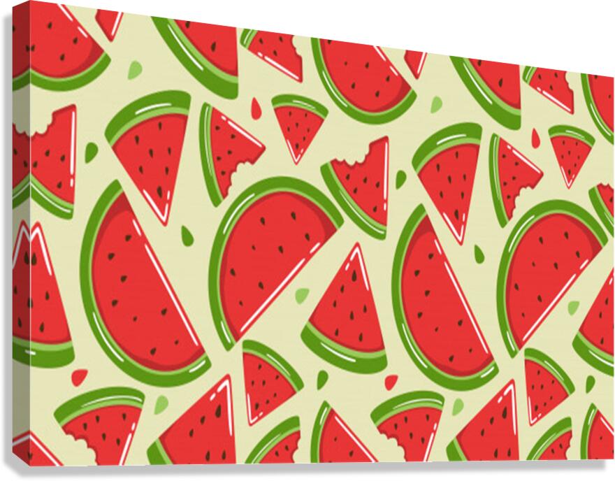 cute watermelon seamless pattern Canvas Print